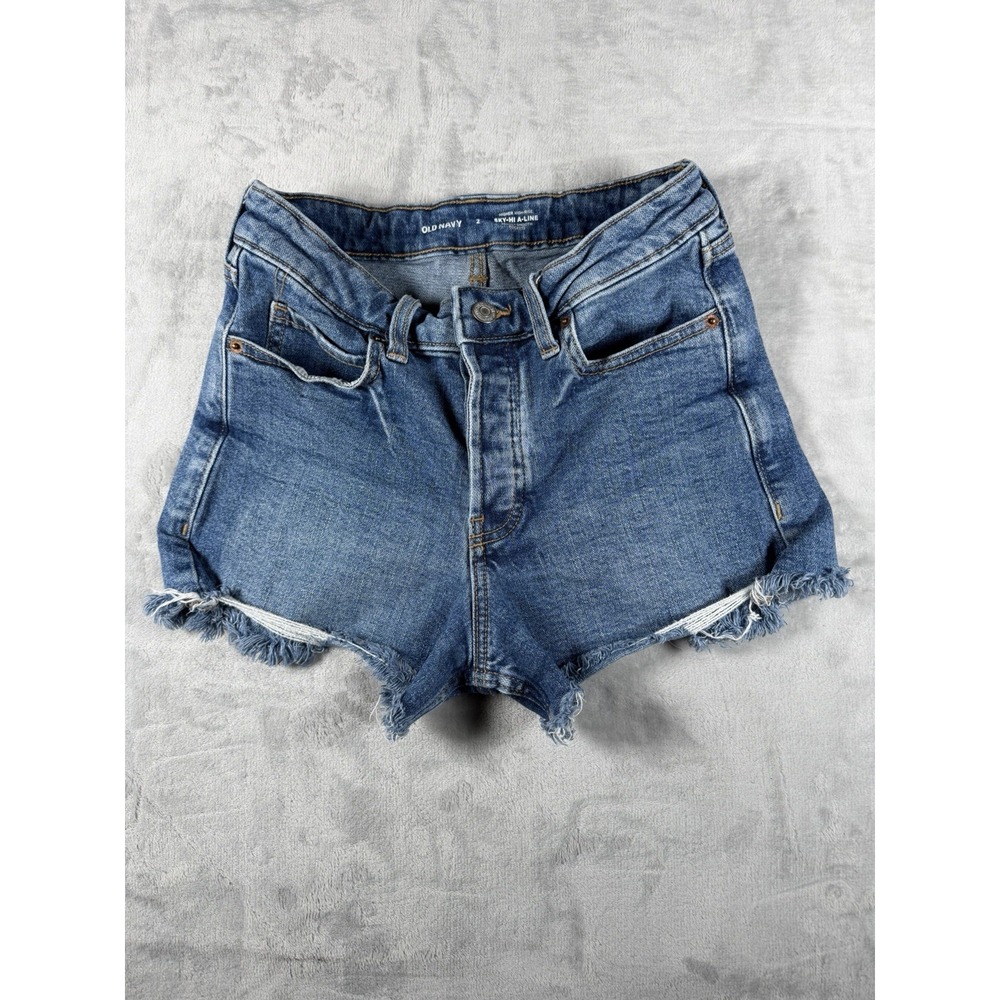 Old Navy Blue Junior Women's Denim Shorts With Distressed Accent Detail Size 2